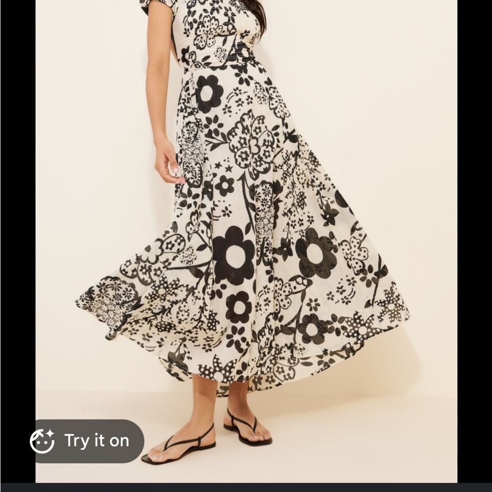Black & White Floral Maxi Dress